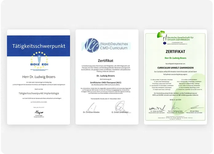 Zertifikate und Qualifikationsnachweise der Praxis