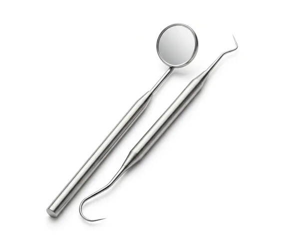 Zahnärztlicher Spiegel und Sonde