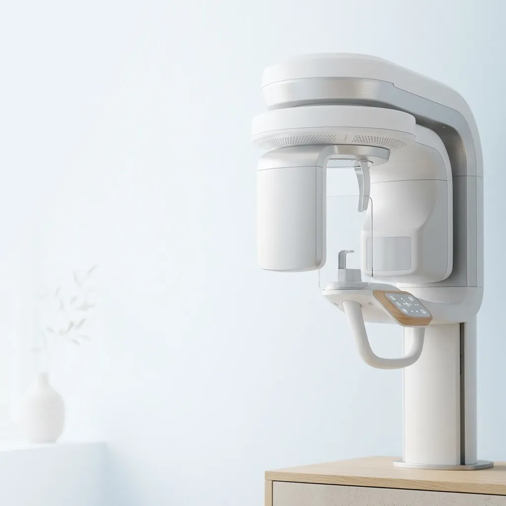 Detailaufnahme eines digitalen Volumentomographen (DVT) zur dreidimensionalen Röntgenaufnahme