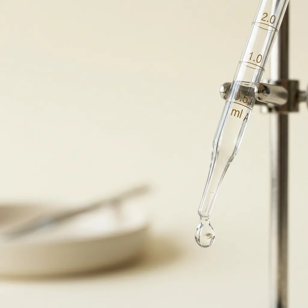 Glaspipette mit Flüssigkeit als Symbol für Blut- und Speicheluntersuchungen
