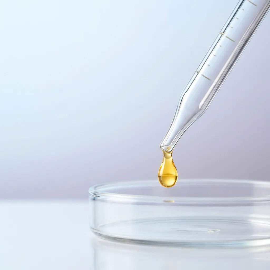 Goldene Pipette als Symbol für die Herstellung von A-PRF-Membranen