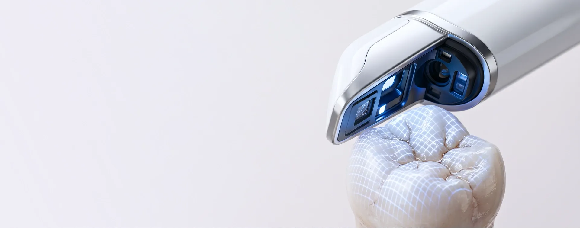 Intraoralscanner erfasst digital die Oberfläche eines Zahns