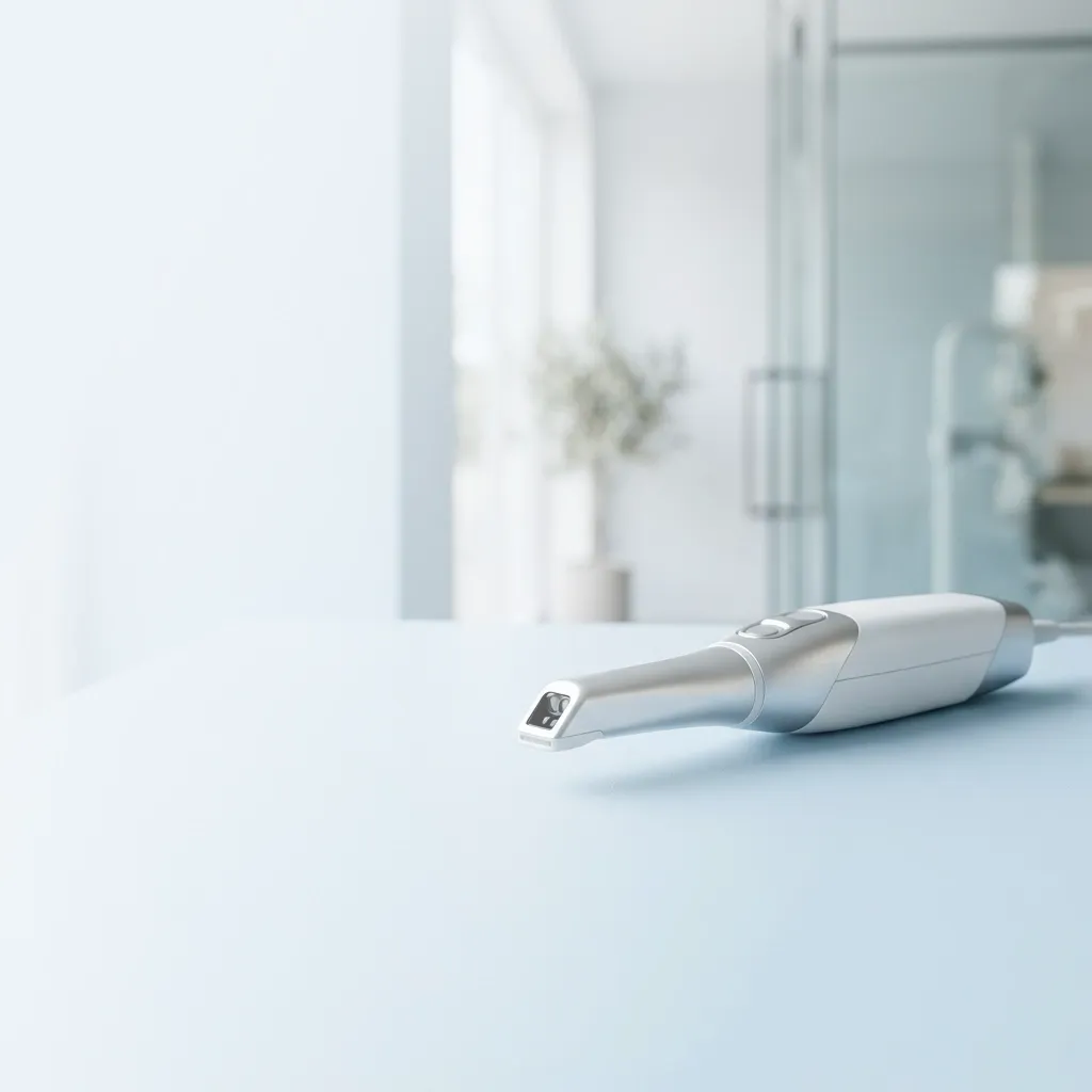 Intraoralscanner erfasst digital die Oberfläche eines Zahns